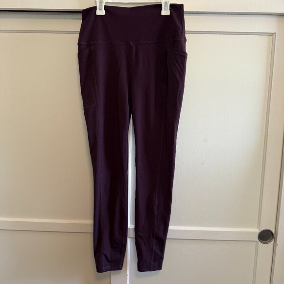 Legging Yoga Pants,  RBX High-Waisted Purple Leggings with Side Pockets – Size L - Picture 1 of 4